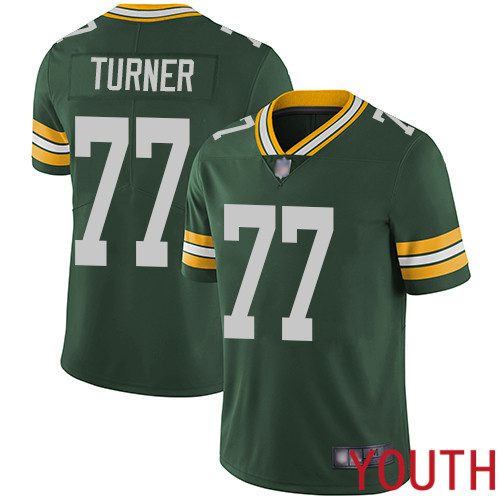 Green Bay Packers Limited Green Youth #77 Turner Billy Home Jersey Nike NFL Vapor Untouchable->youth nfl jersey->Youth Jersey